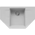 Мойка для кухни каменная POLYGRAN Riff-800, Серая, Врезная, С крылом (Светло-серый №314)