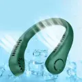 Бесплавный USB-Вентилятор на шею с 3 уровнями скорости и низким уровнем шума, перезаряжаемый, долгое время работы, портативный для путешествий и шопинга, темно-зеленый