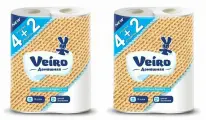 Veiro Туалетная бумага 2 слоя Домашняя, 6 шт/уп, 2 уп