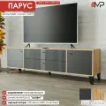 Тумба ТВ Парус-10 1802х530х400, дуб крафт золотой/карбон вулкан