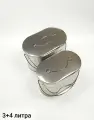 Набор походных котелков на 3 и 4 литра из нержавеющей стали, с крышками