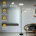 Торшер напольный Arte Lamp DUETTO A9569PN-2BK E27 60Вт черный 176 см