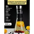 Кувшин для воды, сока и других напитков с крышкой фильтром и резиновой манжетой Milano, 1,5 литра