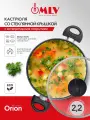 Кастрюля для индукционных плит с крышкой MLV Orion 2,2 л, с антипригарным покрытием.