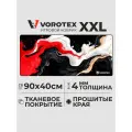 Игровой коврик VOROTEX XXL, 90х40 см, 4 мм, Red, white, black paint (Красная, белая, чёрная краска)
