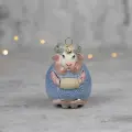 Елочная игрушка /сувенир/ символ года Овечка с муфтой розовая. Фарфоровая мануфактура. Фарфор