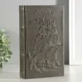 Шкатулка книга-сейф «Парусное судно», дерево и искусственная кожа, с замком, 21×13×5 см