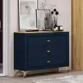Комод Кураж Вега Сапфир,100х42х85 см, с ящиками, на ножках, синий