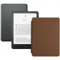 Электронная книга Amazon Kindle PaperWhite 12 2024 32Gb SE Metallic Black с обложкой ReaderONE PaperWhite 2024 Brown