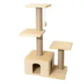 Игровой комплекс для кошек с 3 площадками однотонный, 590*370*1110мм