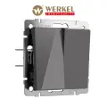Перекрестный двухклавишный выключатель/переключатель Werkel W1123044 графит акрил IP20