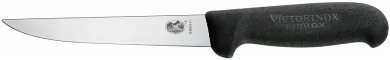 Нож обвалочный VICTORINOX Fibrox с прямым лезвием из нержавеющей стали 15 см, черный. 5.6003.15