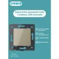 Проходной выключатель Livolo Original 2 клавиши, шампань, механизм, скрытый монтаж, 220В VL-C7-K2S-16