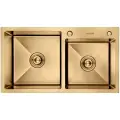 Кухонная мойка из нержавеющей стали Gerhans К37843G-S GOLD с PVD покрытием