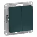 10 шт. Systeme Electric AtlasDesign Изумруд Выключатель 2-клавишный сх.5, 10АХ, механизм, ATN000851