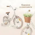 50041, Велосипед детский Happy Baby RINGO, для девочки и мальчика, 2 колеса + 2 поддерживающих, от 3 до 6 лет, бежевый