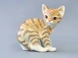 Фарфоровая скульптура Кошка Рыжая полосатая , Императорский фарфоровый завод