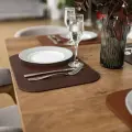 Подставка под горячее, тарелки из натуральной кожи, двухцветная, Plas Dark Caramel by J.Audmorr, кожаная двухсторонняя салфетка для сервировки