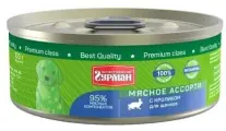 Четвероногий гурман 12шт по 100г Мясное ассорти консервы с кроликом для щенков