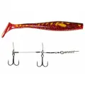 Набор: Виброхвост + стингер Lucky John 3D BBS Series Giant Kubira Swim Shad, 9,0in (22,86)/PG25 + Stinger L (1 штука)