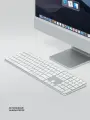 Клавиатура беспроводная c цифровым блоком AlumMax Keyboard MAC, Windows, алюминий, белый, 71112, Deppa