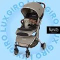 Коляска прогулочная детская Nuovita Giro Lux , складная, сумка-чехол в комплекте ( Кофейный, Серебряный)