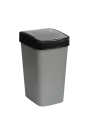 Ведро для мусора с подвижной крышкой Tandem 35л Серый металлик/Черный