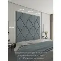 Мягкая стеновая панель, изголовье для кровати 180x60 см, цвет графит