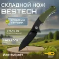 Складной нож Bestech Penguin, углеродистая сталь, рукоять G10, 140 г, зеленый