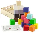 Набор Цветные кубики с карточками Ulanik деревянный сортер Монтессори