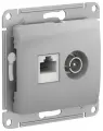 GLOSSA розетка двойная ТВ + компьютерная RJ45, кат. 5Е, алюминий. GSL000389 Systeme Electric