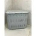 Корзина для белья с крышкой Серая 40л