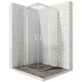 Душевой уголок 100х100 см с раздвижными дверями Ambassador Kingston 14011103: душевое ограждение из стекла 6 мм, профиль хром