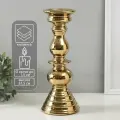 Подсвечник керамика на 1 свечу Элегант , d 1.5 см, золото, 12 12 31.5 см