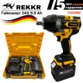 Гайковерт аккумуляторный, бесщеточный REKKR IW110YL, 2 аккумулятора 24В 9.0Ач, ударный, квадрат 1/2, кейс, зарядка