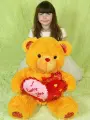 Мягка игрушка Мишка с сердцем 80 см.