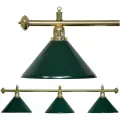 Светильник для бильярда 3 плафона Evergreen зеленые плафоны / золотая штанга