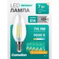 Лампочки светодиодные Camelion LED 7W C35 E14 3000К, 10в упаковке