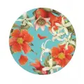 Набор бумажных тарелок Гранат на бирюзовом, 6 шт d=230 мм