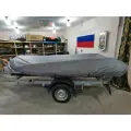 Тент на лодку ПВХ Ривьера транспортировочный стояночный 360 -380 см.240PU 2000 Светло серый.