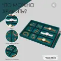 Шкатулка для украшений и аксессуаров из велюра одноуровневая подставка органайзер CloxBox JB100-GN Зеленая