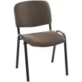 Стул Helmi HL-F01 Изо, каркас черный, обивка ткань коричневая с бежевым