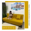 Диван кровать Поло ЭКО рогожка yellow, спальное место 112х195 см EDLEN