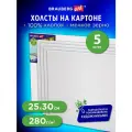 Холсты на картоне Набор 5 шт. (25х30 см), 280 г/м2, грунт, 100% хлопок, Brauberg Art Classic, 192504
