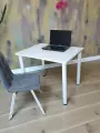 Стол письменный/ цвет Белый, 90*70 см. Ножки белые.