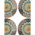 Набор обеденных тарелок из керамики в узбекском стиле Homium Kitchen, Multi, Маракеш, Восток, D20.5, цвет зеленый, 4шт