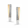 Серьги Diamant online, красное золото, 585 проба, бриллиант, длина 1.6 см, , прозрачный
