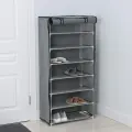 Полка для обуви с чехлом LaDоm, 7 уровней, 60×30×123 см, цвет серый