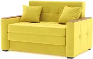 Диван Этро Вуд в желтом велюре В40, спальное место 100х205