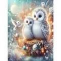 Алмазная мозаика на подрамнике 40x50 см. BoomBoomShop. Сказочные белые совята